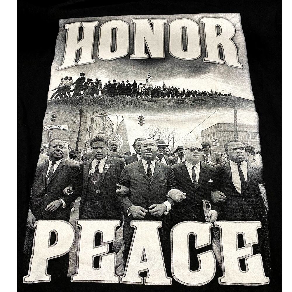 Vtg y2k Iced Out MLK Martin Luther King March for Peace shirt 5XL Black History